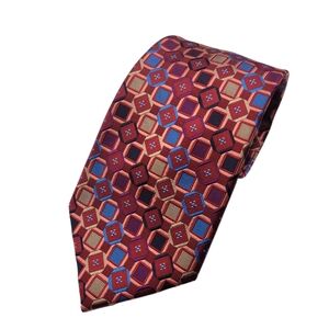 Mens Bruno Piattelli Roma 100% Silk Red Blue‎ Purple Pink Geometric Tie
